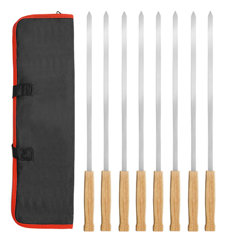 8x Brochetas Planas Largas De Shish Kebab Brochetas De