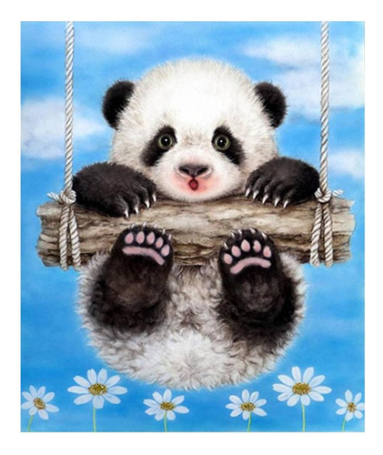 Super1798 Swing Lindo Panda 5d Pintura Diamante Diy Cruz