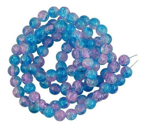 2x 8mm Hermosa Crackle Lamplwork Glass Round Beads Strand