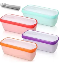 Comprar Nuenen 4 Recipientes Reutilizables Para Helado Con Tapas Y