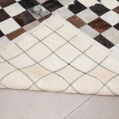 Alfombra Patchwork De Cuero Vacuno, Modelo Mix 1,50 X 2,10 M