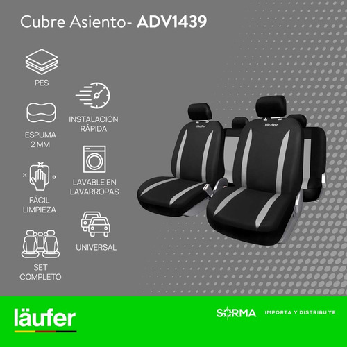 Imagen 2 de 8 de Funda De Asientos 9 Piezas Universal - Läufer
