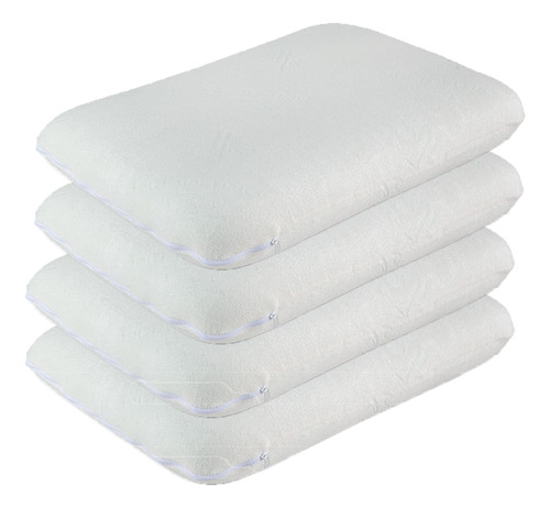 Kit 4 Travesseiros Viscopillow Alto Espuma Viscoelástica Nasa Orthocrin