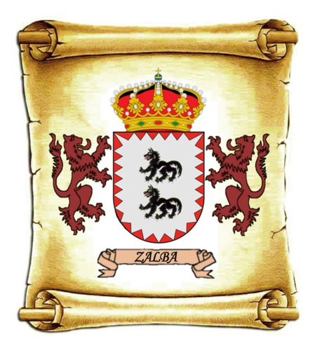 Zalba - Escudo Del Apellido - Heráldica - Lámina 45x30 Cm.