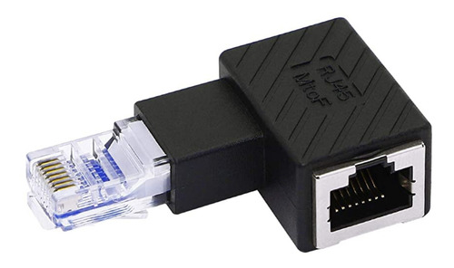 Rj45 Conector Ethernet Macho Para Fêmea De 90 Graus