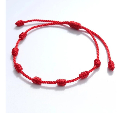 Pulsera 7 Nudos Roja De Protección, Ajustable, Envío Express