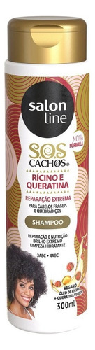 Shampoo Sos Cachos Rícino Queratina Repara Salon Line 300ml