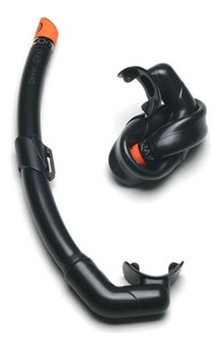 Respirador Snorkel Dive Pro Divecom, Mergulho Pesca Caça Sub Cor Preto