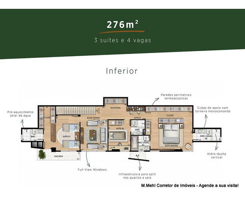 Imagem 16 de 30 de Cobertura Com 3 Dormitórios À Venda Com 416.12m² Por R$ 3.066.000,00 No Bairro Ecoville - Curitiba / Pr - M2ec-ewrc