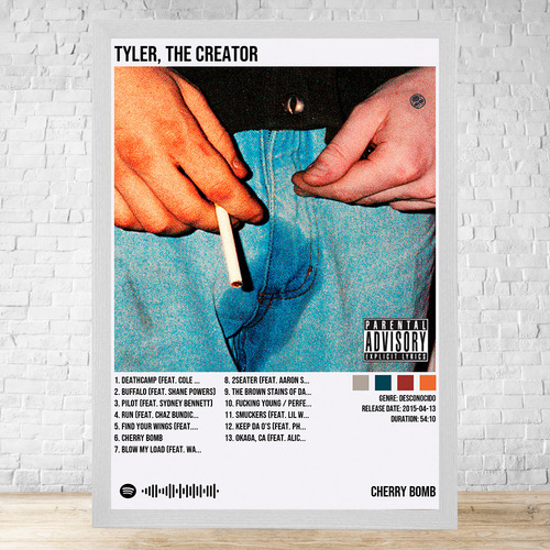 Cuadro Tyler The Creator Cherry Bomb 30x40 Cm C676 Blanco Clasico