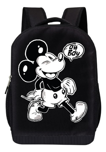 Disney Mickey Mouse - Mochila Negra Para Niños Y Adultos, .