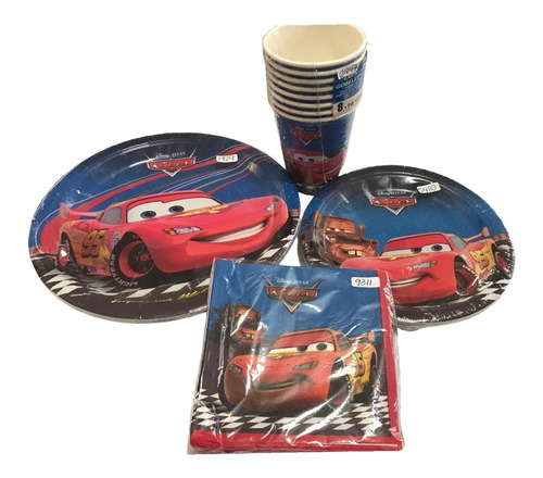 Fiesta P 16 Cars Rayo Mcqueen Platos 7y9in Vasos Serville U5