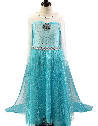 Frozen Elsa Vestidos Fiesta Fancy Snowflake Anna Princess