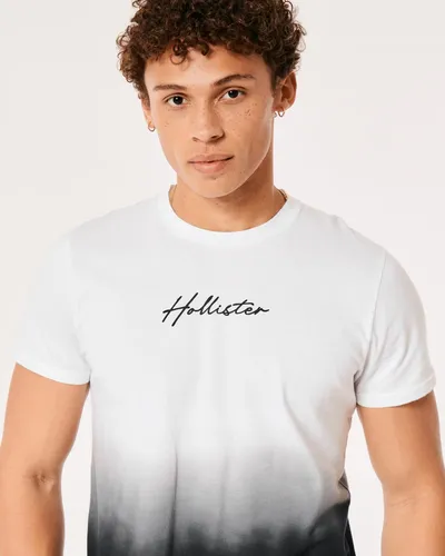 Playera Hollister Original Degradada Con Grafico De Logo