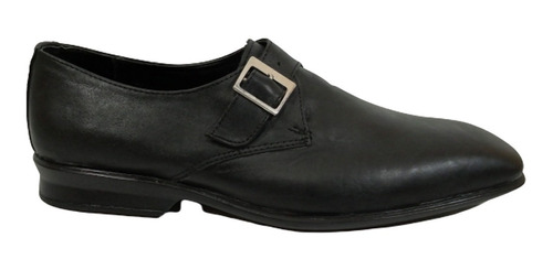 Zapato Negro Cuero Con Hebilla Punta Cuadrada Talle 46 47