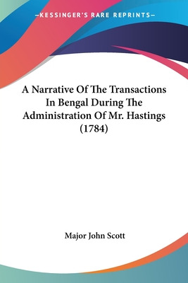 Libro A Narrative Of The Transactions In Bengal During Th...