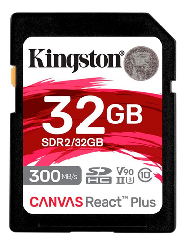 Cartão de memória SD Kingston Canvas React Plus 32gb 300MB/s