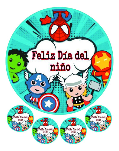 Transfer Dia Del Niño Super Amigos Gelatina Tinta Comestible