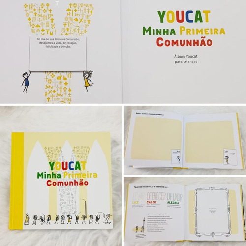 Box Youcat Album Recordação Primeira Comunhão Eucaristia Livro Catecismo Crianças Católico Presente