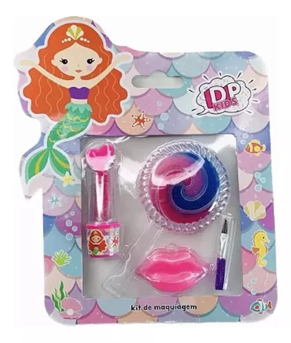 Kit de maquiagem infantil para meninas, conjunto completo de malas