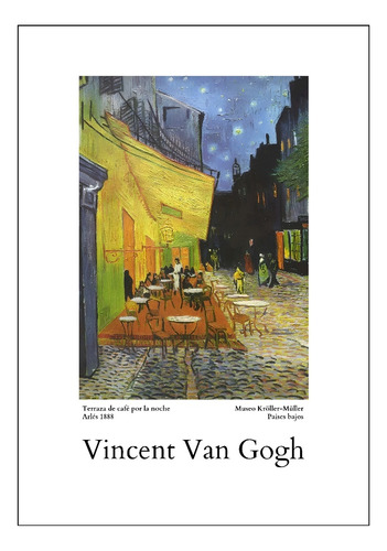 Van Gogh Terraza De Café Por La Noche Impresión 48x33cm