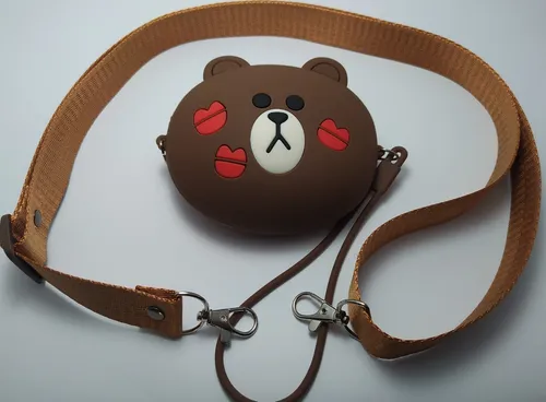Monedero Bolso Oso De Silicona Correa Para Hombro Incluida