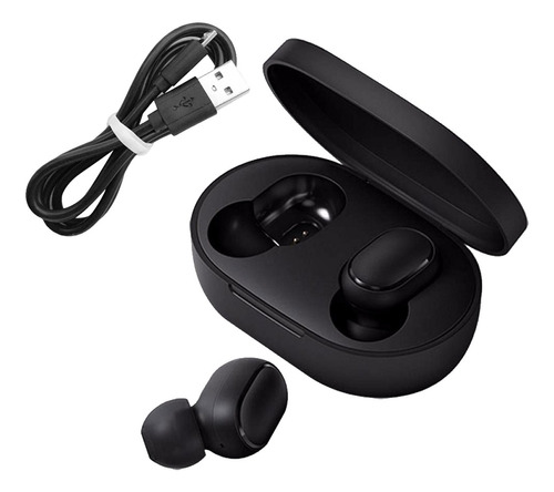 Audifonos Xiaomi Redmi Airdots 2 + Cable De Carga, Negro