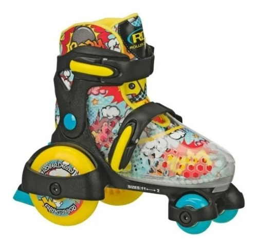 Combo De Patines Entrenadores Y Protecciones Fun Roll 13 - 17mx 9 Cm Azul