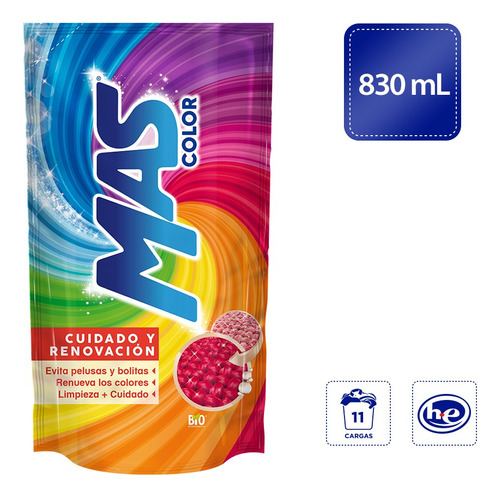 Detergente Líquido Mas Color 830ml