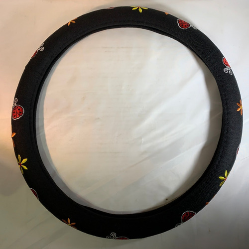 Imagen 3 de 7 de Cubre Volante Auto Universal Negro Flores Femenino Dama D16