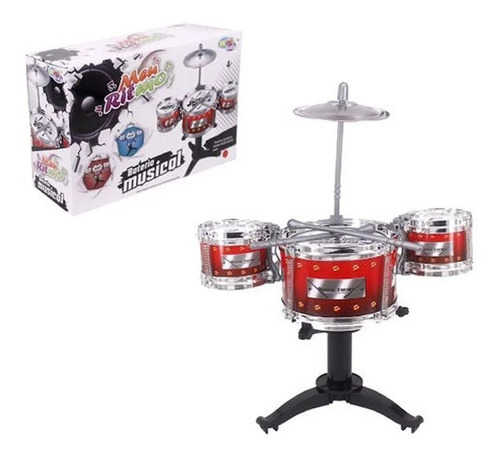 Bateria Infantil Musical 3 Tambores Meu Ritmo Well Kids