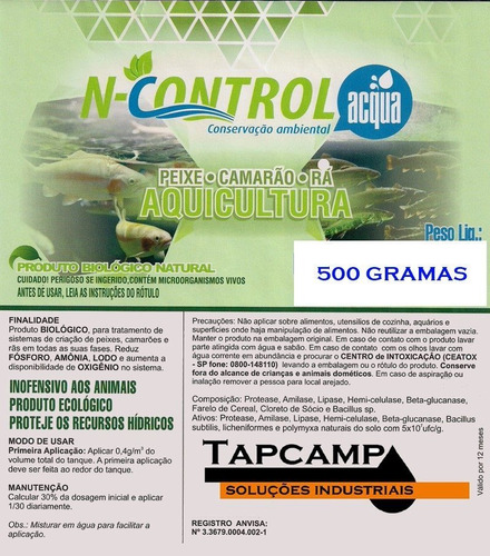 N Control 05 Kg Tratamento De Água Aquicultura, Piscicultura