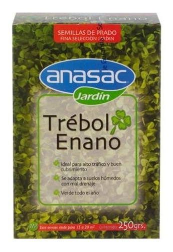 Semilla De Pasto Trébol Enano Anasac Jardín (250gr). Np