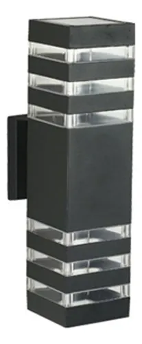 Aplique Pared Doble Exterior Diseño Líneas E-27 + Ampolleta