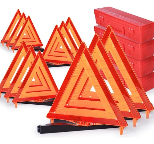 Paquete De 12 Triángulos De Advertencia Safemate Aprobados
