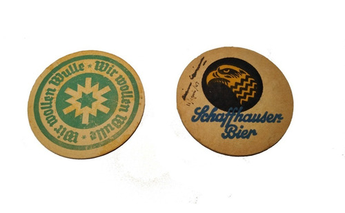 Dos Posavasos Cerveza Vintage Alemania (1960) Y Suiza (1947)