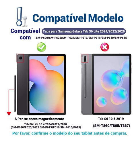 Teclado Abnt2 Para Tab S6 Lite P610/p613/p615, Capa + Mouse