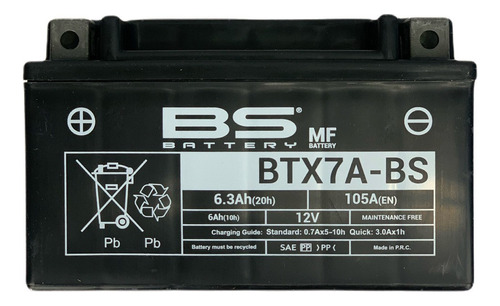 Bateria Btx7a / Ytx7a / Htx7a Bs Acido Bs Battery