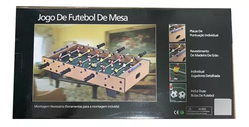 Pebolim Totó Jogo Futebol De Mesa 18 Jogadores 17x37x70cm