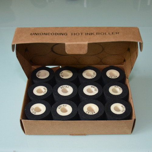 Rodillos Tinta Hot Roll Fechadora Codificadora 32mm X12 Unid Negro