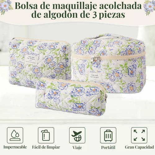 Cosmetiqueras De Maquillaje Bolsa Neceser Kit 3 Pzs Estuches