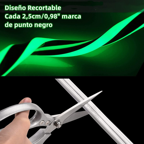 Tiras De Led Neón Luz Flexible Unicolor 5 Metros Cortar 12v Verde