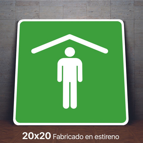 Señalamiento Icono Zona De Menor Riesgo Letrero 20x20