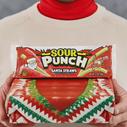 Sour Punch Santa Straws Edicion Navidad 91g Americanos