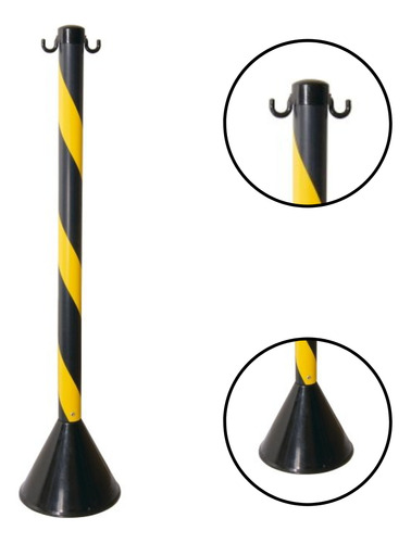 Kit 13 Pedestal Organizador Fila Zebrado Sinalizaçao 90cm