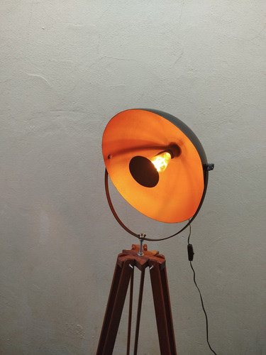 Luminária De Piso-coluna Saturno Preta Com Lampada