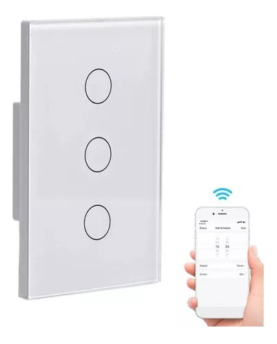 Interruptor De Luz Inteligente Wifi Home 3 Botões Vidro