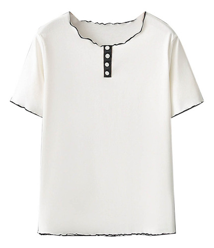 A Camiseta De Verano Para Mujer, Talla Grande, Color Liso,