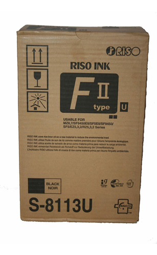 Riso S8113 Black F Ii Type Duplicator Ink Caja De 2 Ris...