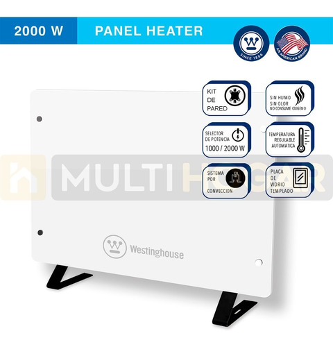 Imagen 3 de 8 de Vitroconvector 2000w Westinghouse Calefactor Piso Pared Ms